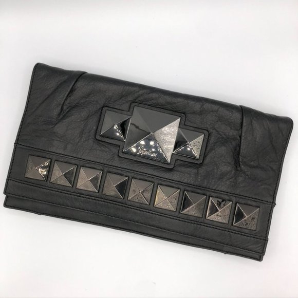 Marciano Handbags - Marciano Black Leather studded Clutch